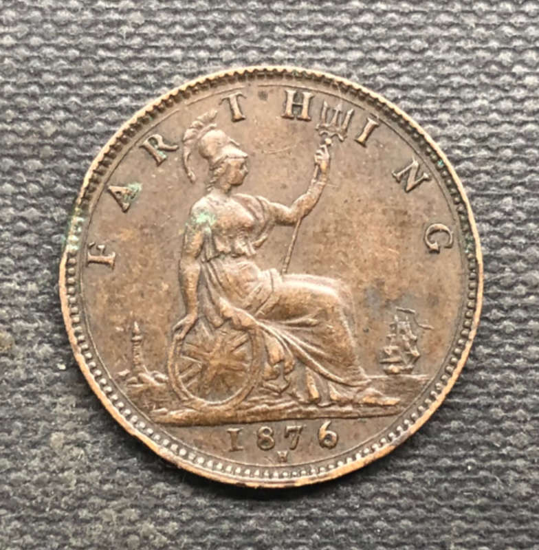FARTHING 1876H UK LOW MINTAGE