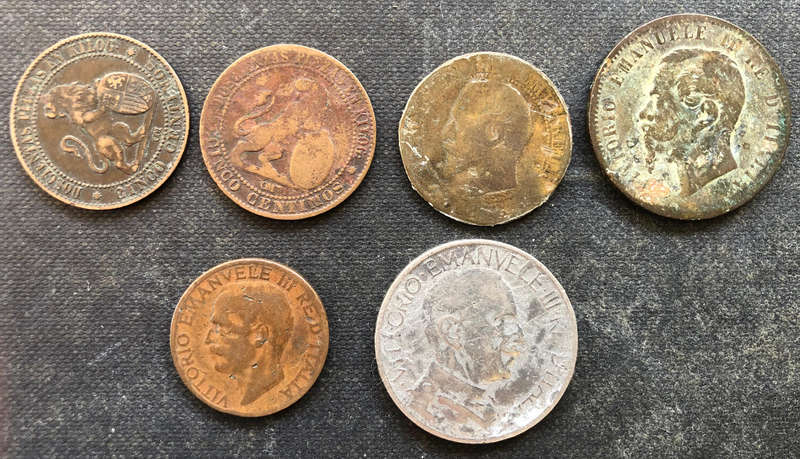 ITALY 1870 1925 1926 Collection of 6 Coins