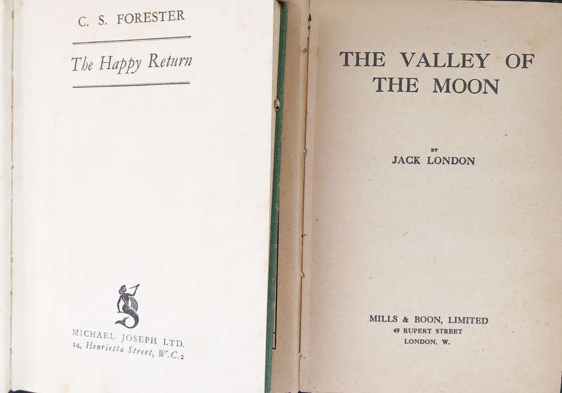 The Happy Return by Forester 1937 The Valley of the Moon by J London 1924 Both Books First Editions