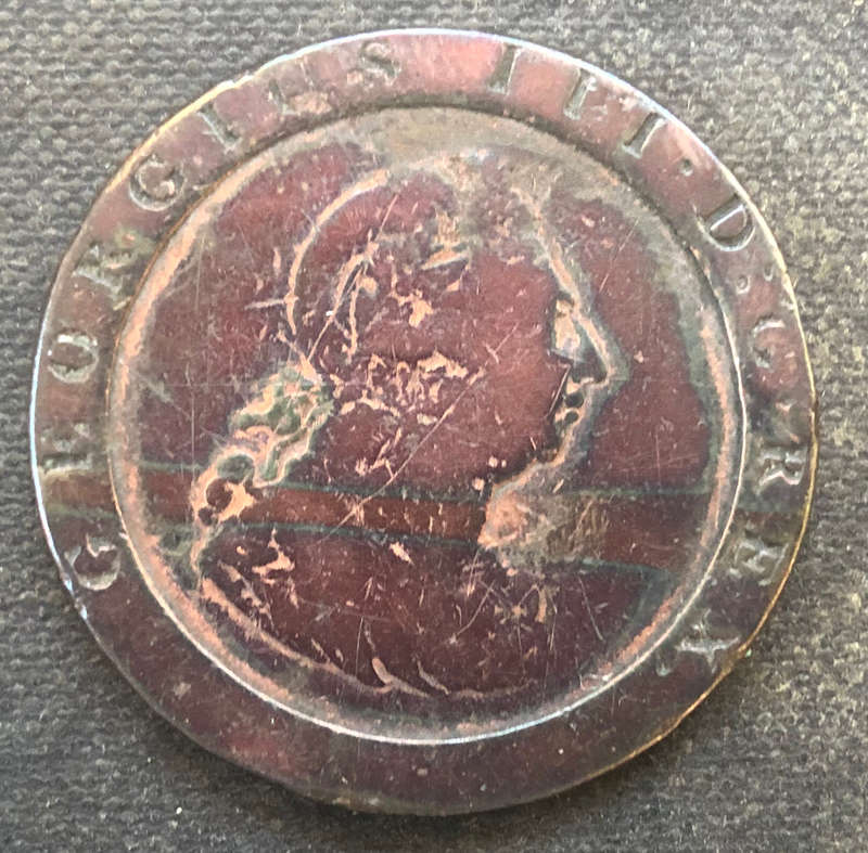 TWO PENCE 1797 BRITAIN 'CARTWHEEL' COIN
