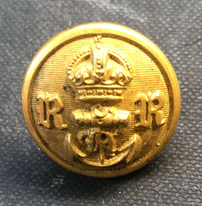 MILITARY ROYAL NAVAL RESERVE - OFFICERS (ROPED RIM) 1903-1921 GILT UNIFORM BUTTON AND ..............