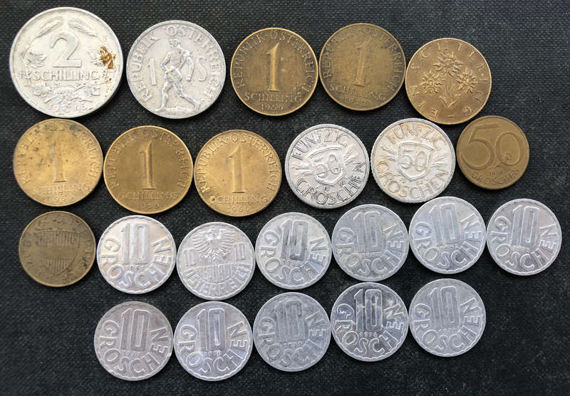 AUSTRIA 1946 2 Schilling 1947 1 Schilling 6 x Schillings 4 x 50 Groschen 11 x 10 Groschen 23 Coins