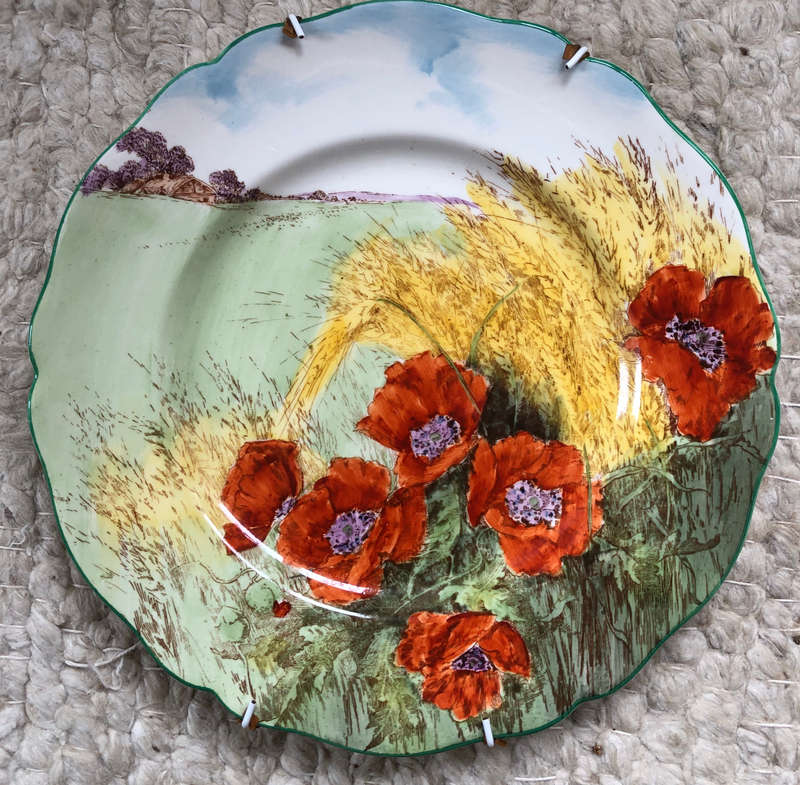 ROYAL DOULTON POPPY FLOWERS IN CORNFIELD HAND PAINTED D6312 RACK PLATE