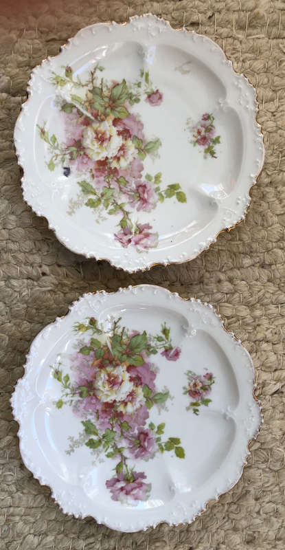 CAKE PLATES PAIR OF PORCELAIN UNMARKED
