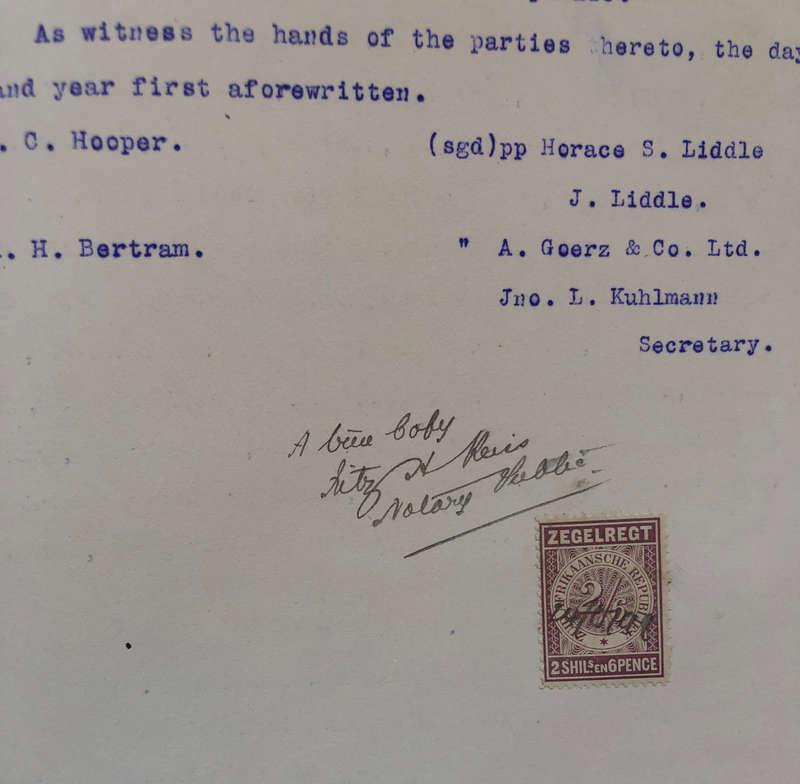 STAMP ZUID AFRIKAANSCHE REPUBLIEK ZEGELREGT 1898 TWO SHILLINGS AND SIXPENCE ON DOCUMENT