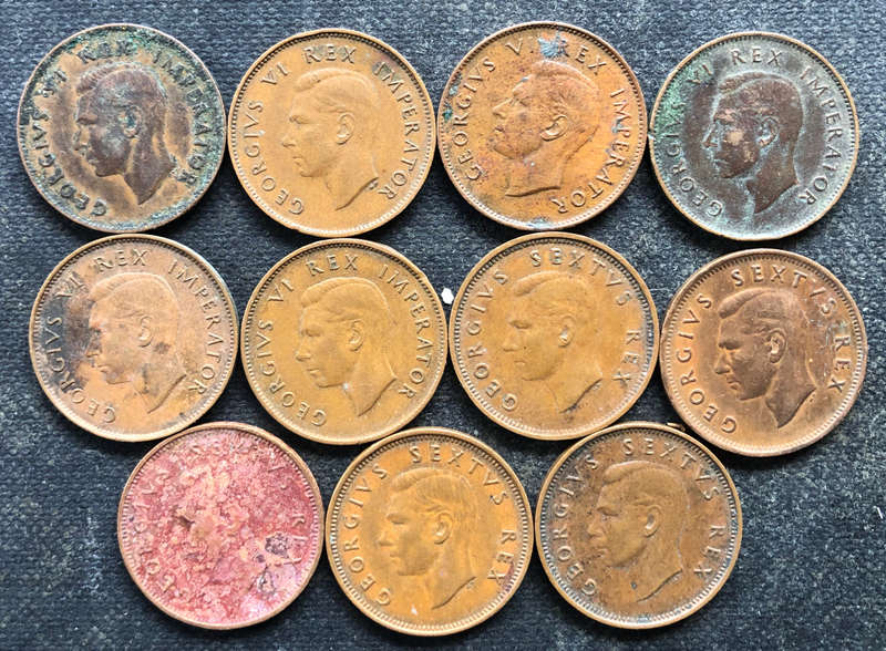 Farthings 1942 1943 1944 1945 1946 1947 1948 1949 1950 1951 1952 Union of South Africa Collection