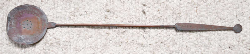 SPATULA OR TURNER OR SKIMMER LARGE 89cm LONG COPPER EASTERN MARKINGS VINTAGE