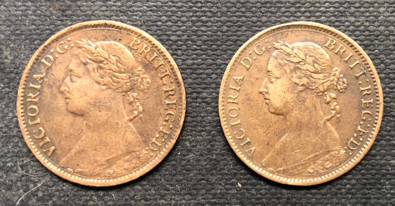 FARTHING 1886 AND 1887 UK COLLECTION OF 2