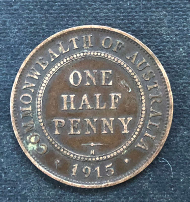 Half Penny 1915H Australia Low Mintage & labelled as Australia's 2nd rarest Half Penny