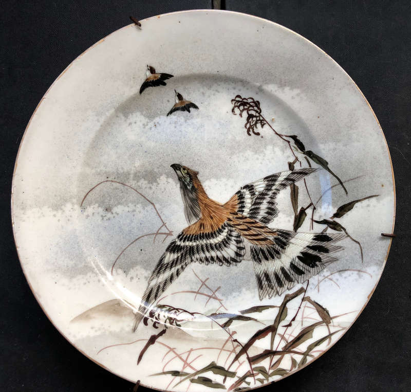JAPANESE HAND PAINTED PLATE IMPRESSED MARKS