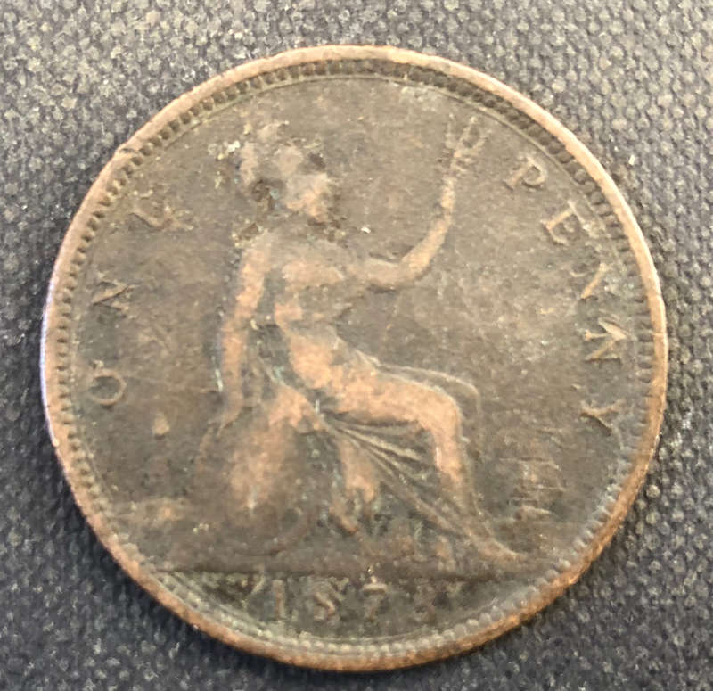 PENNY BRITISH 1873 VICTORIAN WITH YOUNG HEAD
