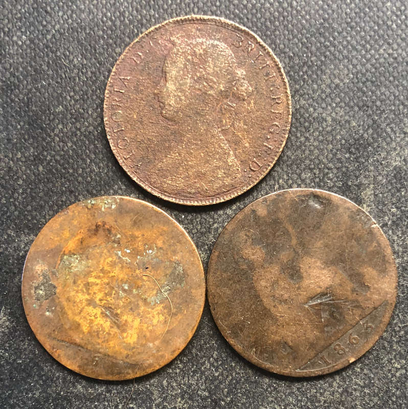 HALF PENNY 1861 1862 1863 BRITISH QUEEN VICTORIA YOUNG HEAD