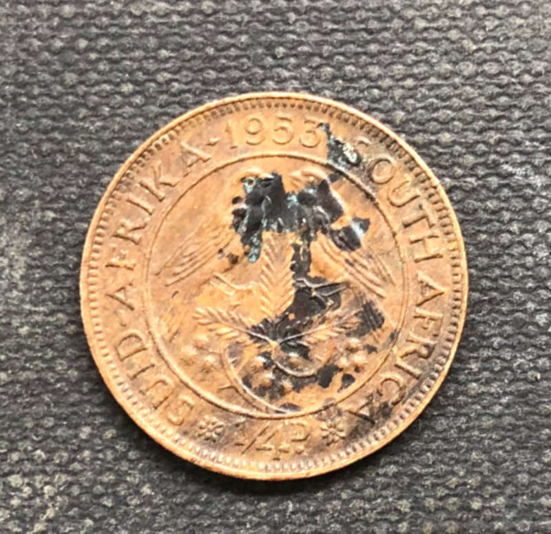 FARTHING UNION OF SOUTH AFRICA 1953 STRIPES