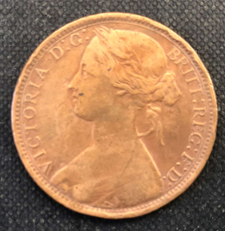 PENNY BRITISH 1870 VICTORIAN WITH YOUNG HEAD