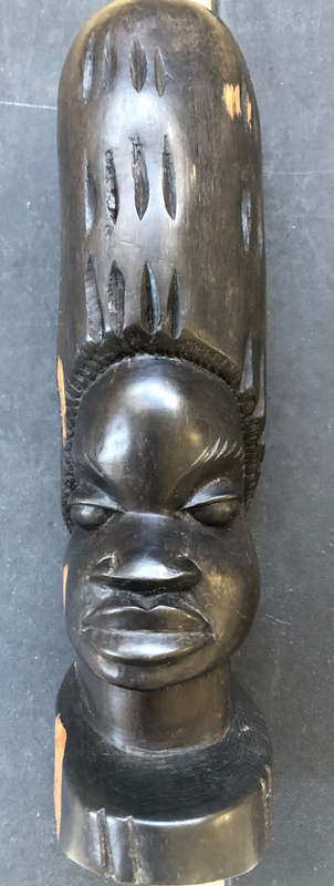 AFRICAN WOOD HAND CARVED HEAVY