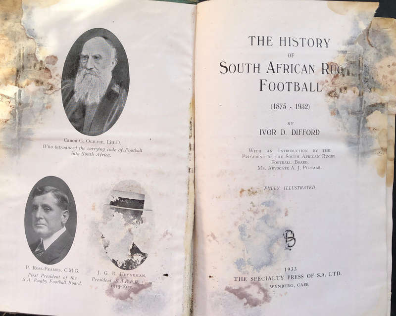 HISTORY OF SOUTH AFRICAN RUGBY FOOTBALL BY ID DIFFORD 1933 FIRST EDITION