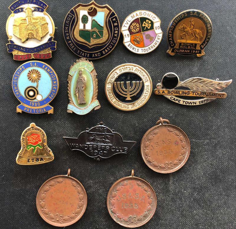 Bowling Club Enamel Badges Vintage Collection of 13