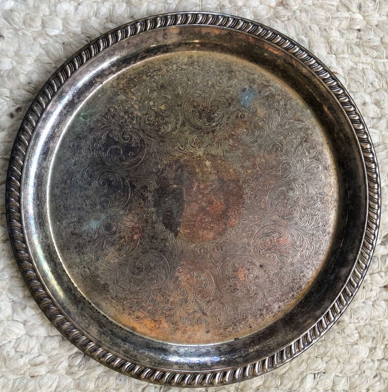 SILVER PLATED CIRCULAR BUTLERS TRAY