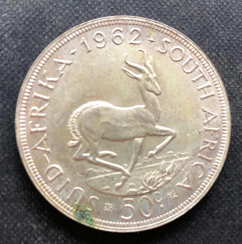 FIFTY CENTS 1962 SOUTH AFRICAN REPUBLIC
