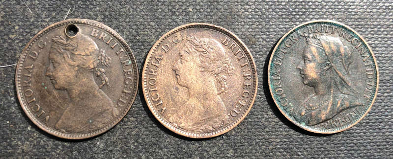FARTHING 1891 AND 1897 UK COLLECTION OF THREE