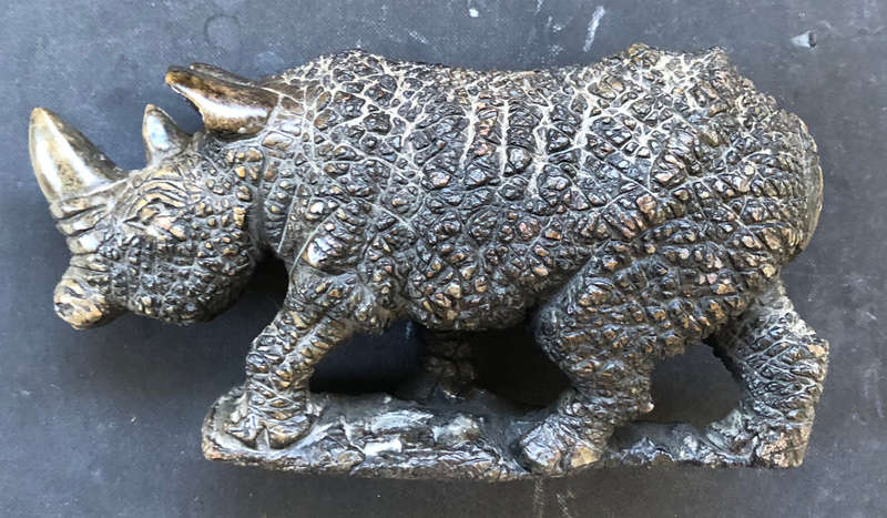 AFRICAN STONE CARVING OF A RHINO VINTAGE