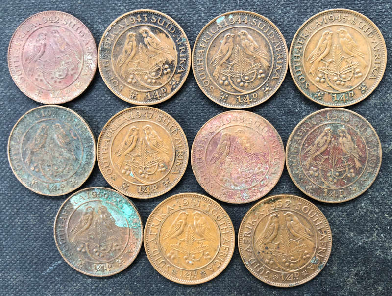 Farthings 1942 1943 1944 1945 1946 1947 1948 1949 1950 1951 1952 Union of South Africa Collection