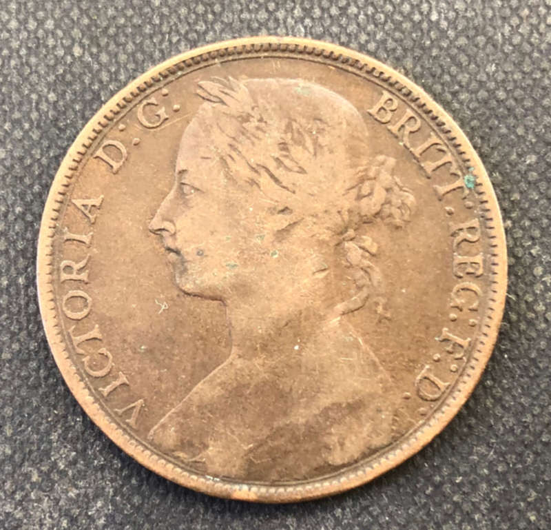 PENNY BRITISH 1893 VICTORIAN WITH YOUNG HEAD