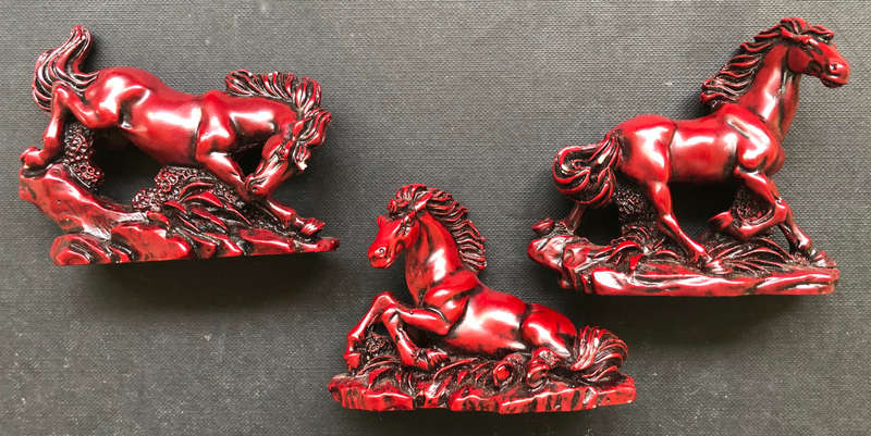 HORSE COLLECTION OF THREE RESIN