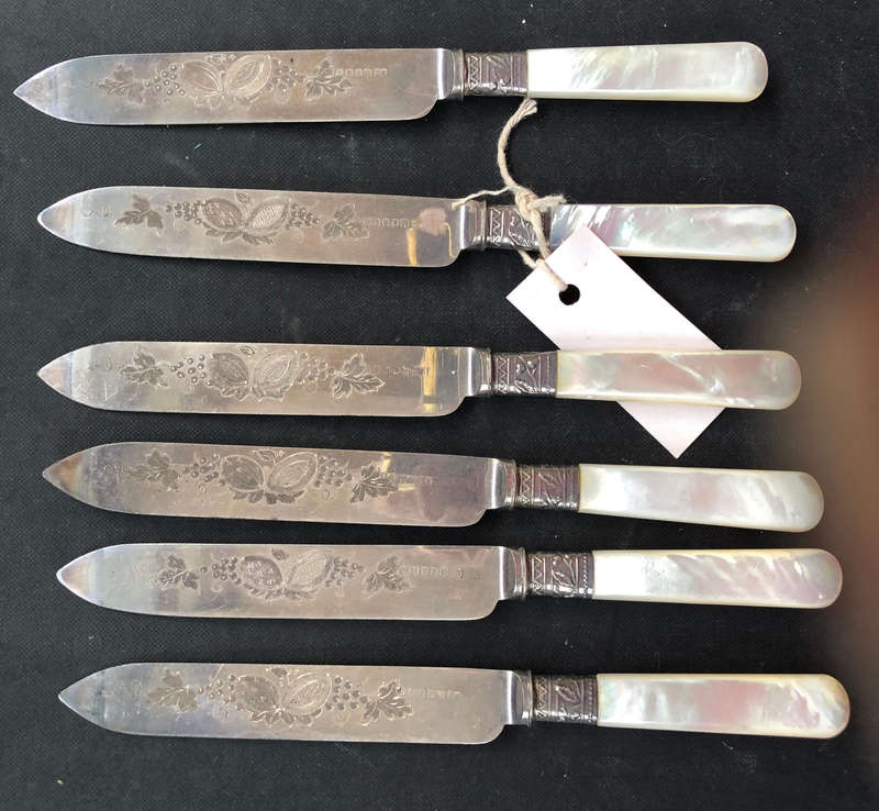 MAPPIN AND WEBB MOTHER OF PEARL FRUIT SET