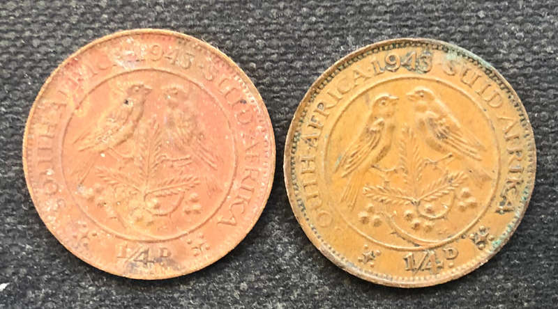 FARTHING 1943 TWO VARIATIONS SOUTH AFRICA