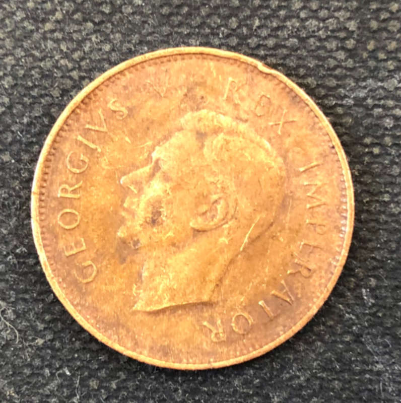 FARTHING UNION OF SOUTH AFRICA 1943 STRIPES