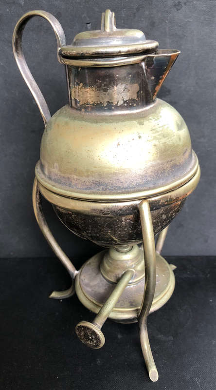 SILVER PLATED CHOCOLATE POT AND WARMER ASPREY ENGLAND