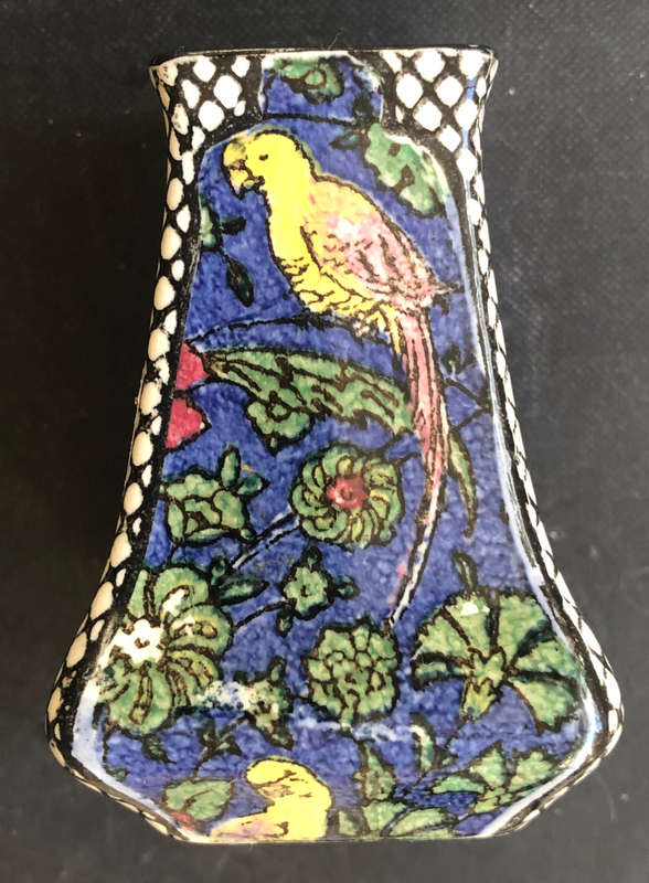 ROYAL DOULTON PERSIAN PARROT BLUE CHINTZ CIRCA 1912 VASE