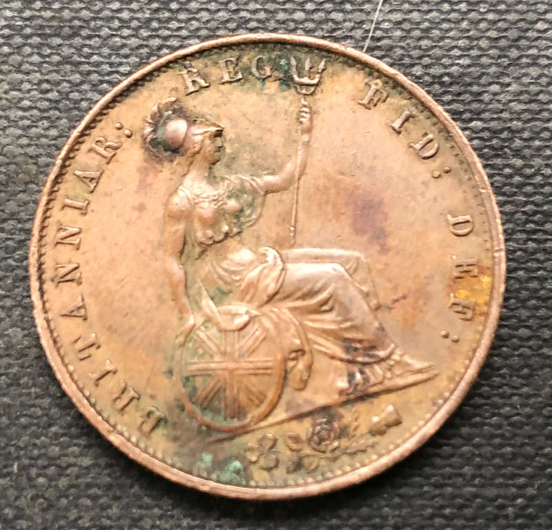1853 PENNY UK ITALIC 5 AND ORNAMENTAL TRIDENT