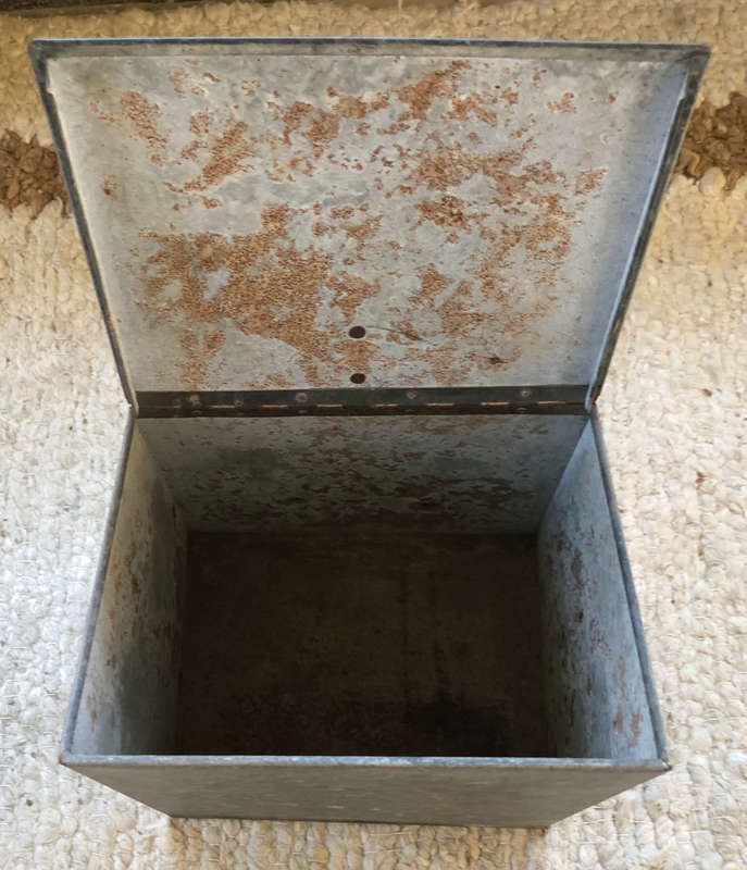 STORAGE BIN GALVANIZED VINTAGE FARMHOUSE KITCHEN