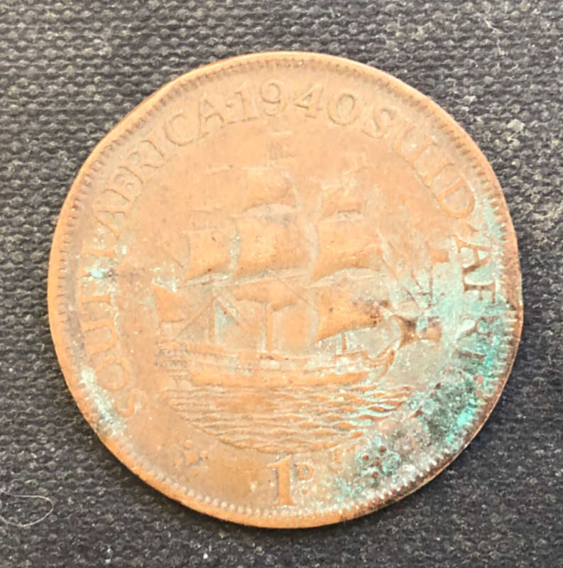PENNY 1940 ERROR NO STAR BEHIND DATE UNION OF SOUTH AFRICA COIN