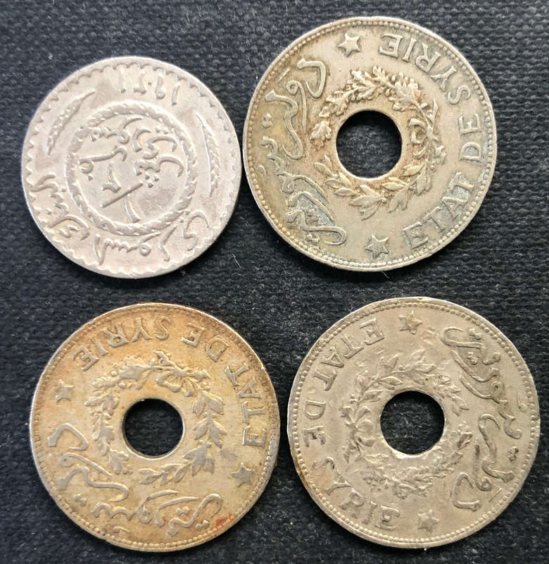 SYRIA 1921 1/2 Piastre 1925 1929 1936 1 Piastre 4 Coins