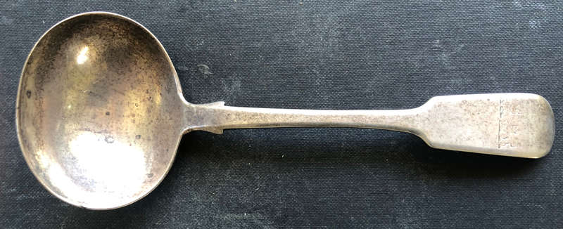 SILVER SAUCE LADLE 1838 HALLMARK EXETER