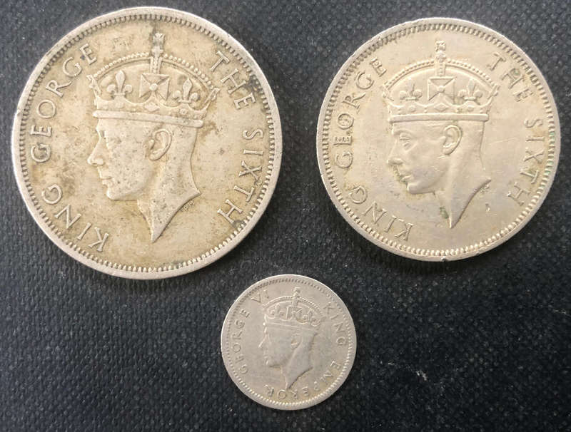 RHODESIA Half Crown 1952 Two Shillings 1950 Three Pence 1947