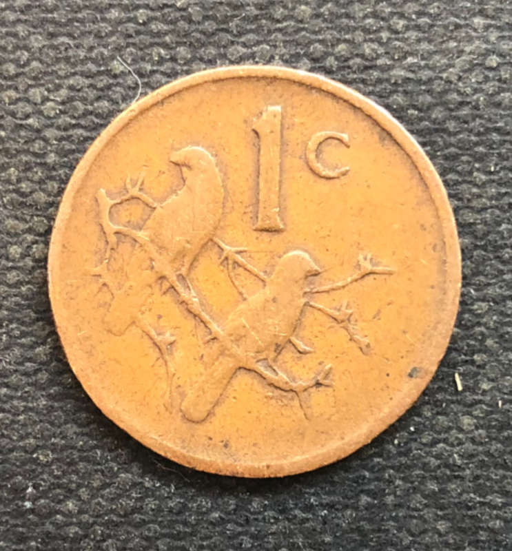 ONE CENT BLANK PLANCHET ERROR SOUTH AFRICAN COIN