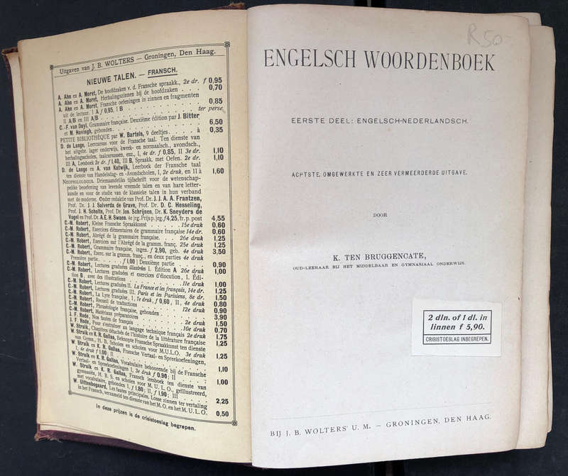 Engelsch Woordenboek deur K. Ten Bruggengcate 1918