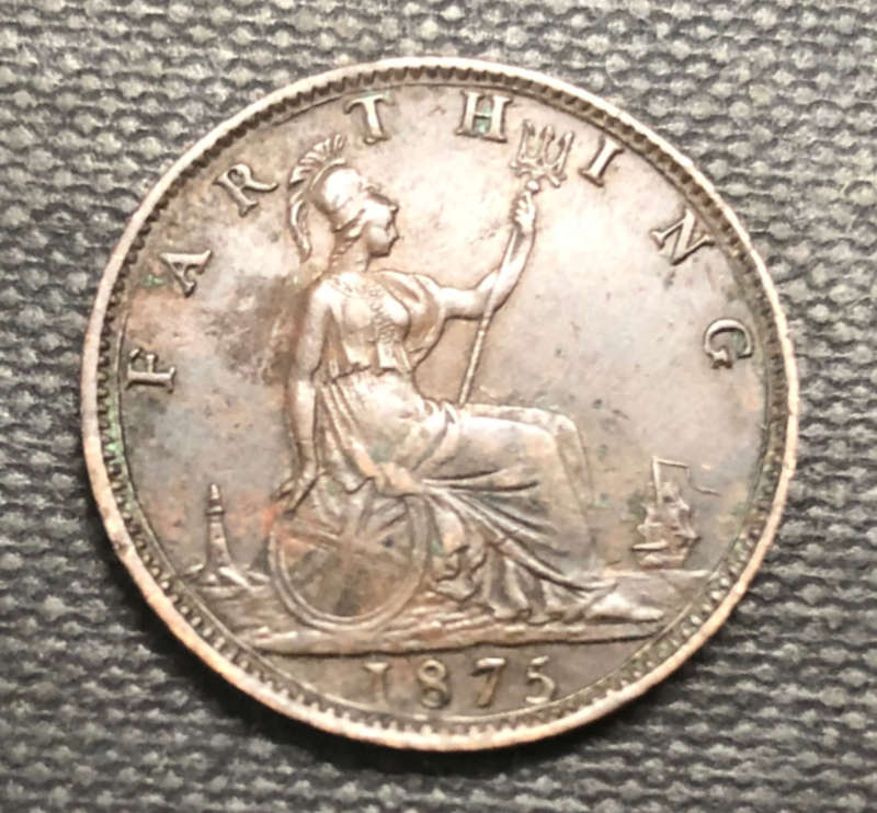 FARTHING 1875 UK LARGE DATE