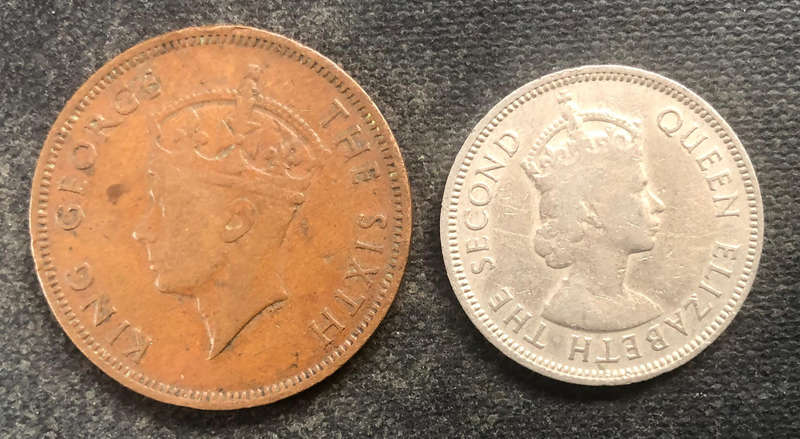 SEYCHELLES Half Rupee 1969 5 Cents 1948 Low Mintage