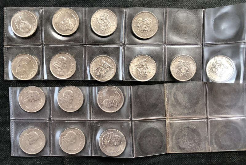 FIVE CENTS SOUTH AFRICA 1965 1966 1967 1968 1969 1970 1971 1972 1973 ENGLISH & AFRIKAANS VARIATIONS