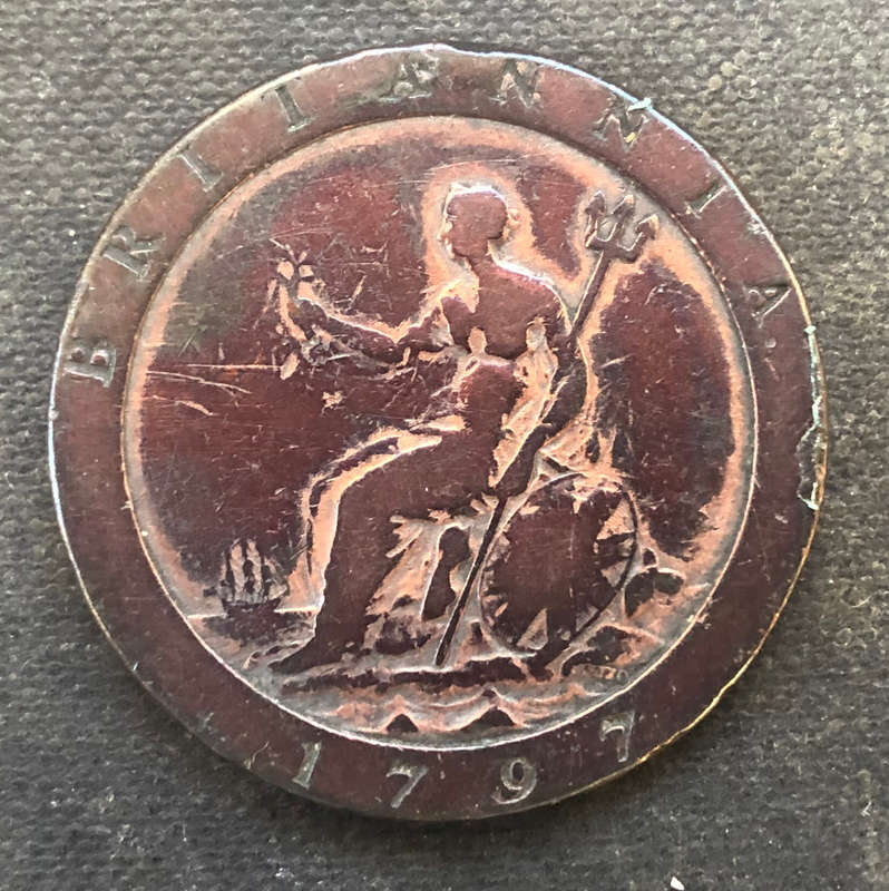 TWO PENCE 1797 BRITAIN 'CARTWHEEL' COIN