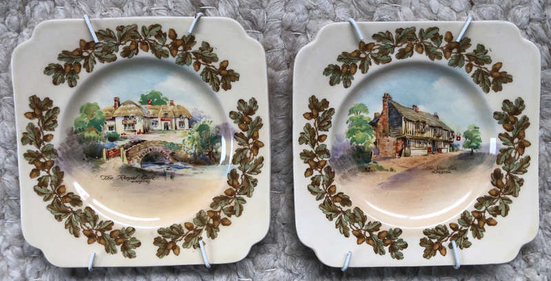 ROYAL DOULTON OLD ENGLISH INNS TWO PLATES SERIESWARE D6072 STAR INN ARISTON & ROYAL OAK WINGFORD