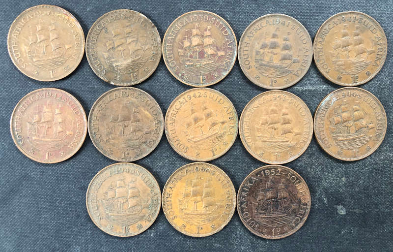 Penny 1937 1938 1939 1941 x 2 1942 x 3 1943 1944 1945 1950 1952 UNION SA
