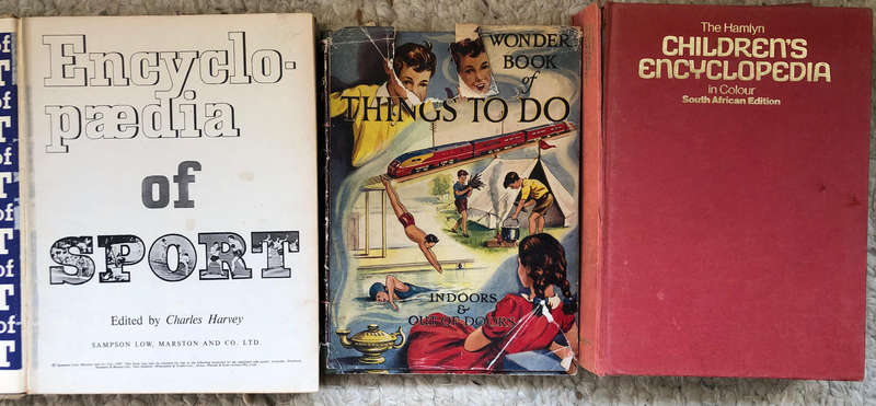 Children's Encyclopedia by Hamlyn 546 pages Encyclopedia of Sport 328 pages Things to Do Wonder Book