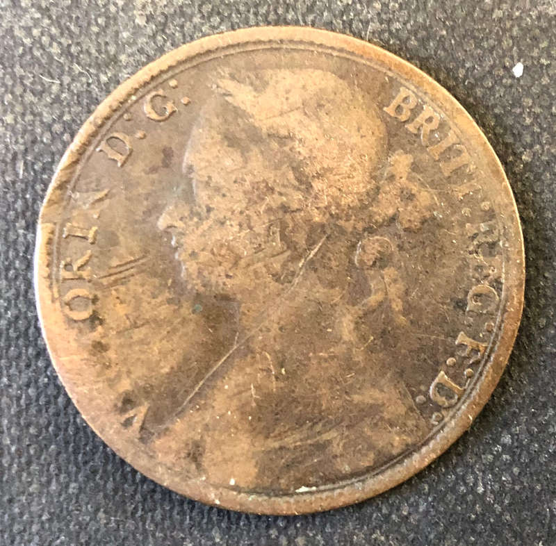 PENNY BRITISH 1880 VICTORIAN WITH YOUNG HEAD