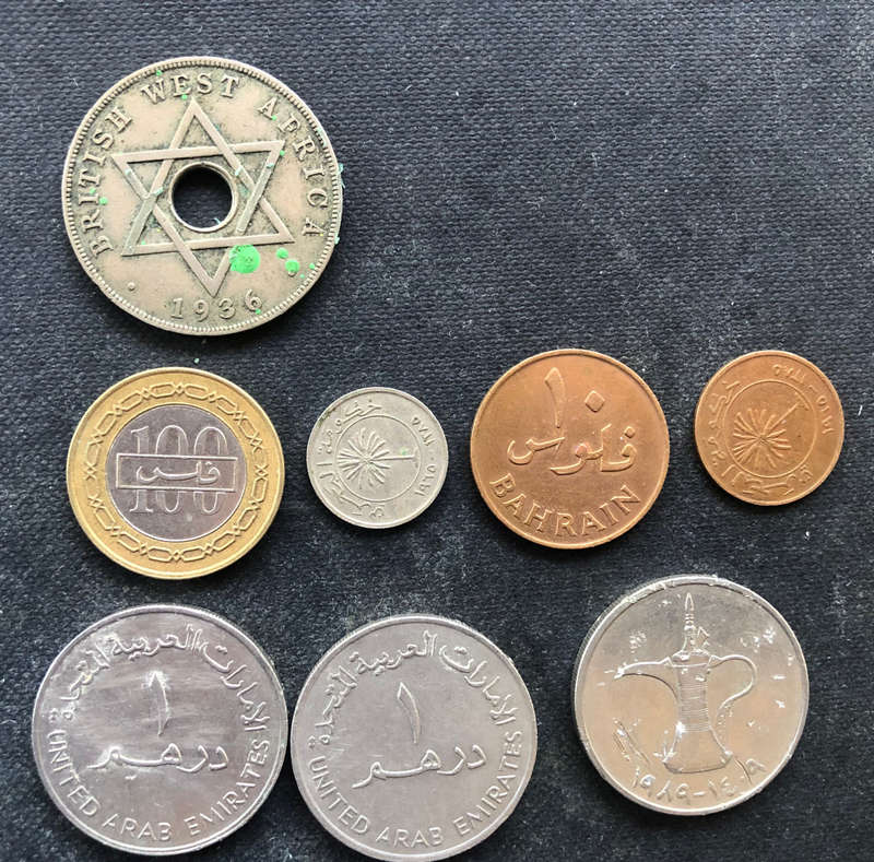 British West Africa 1936 Bahrain United Arab Emirates Collection of 8 World Coins